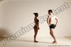 Underwear Woman - Man White Athletic Brown Dancing Dynamic poses Academic